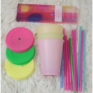 Color Changing Straws & To Go Cups Reuseable 16 oz